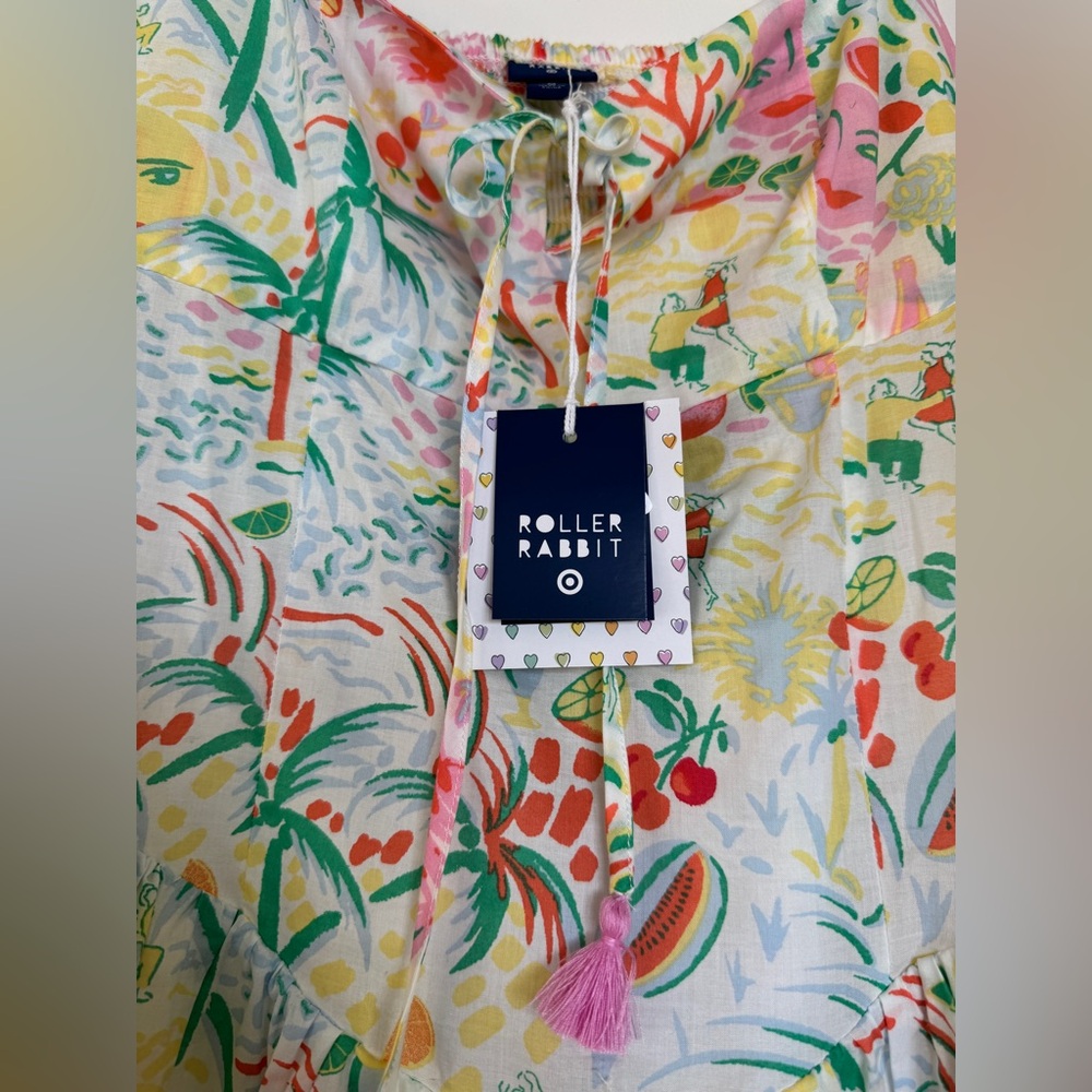 NWT!! ROLLER RABBIT x TARGET Women's Vacation Drop Waist Mini Dress Size Medium - Picture 10 of 14
